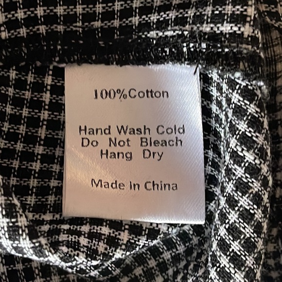 *NWOT* Mod Ref / Gingham Checkered Plaid Button Up Shirt with Front Tie / M - Picture 7 of 8